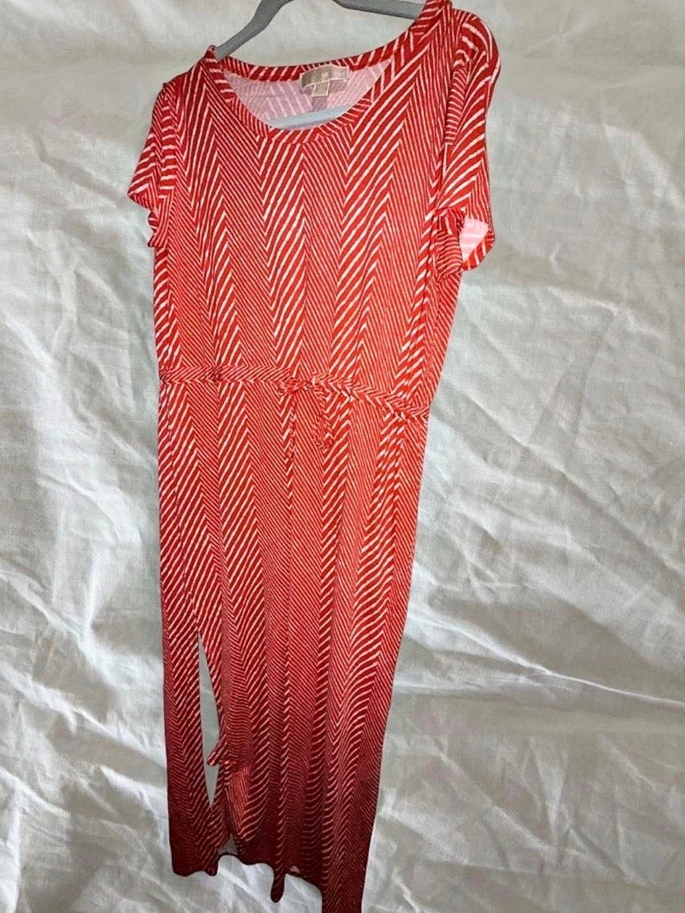 Michael Kors Women's Maxi Dress Geometric Red & White XL